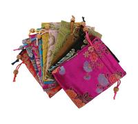 Parliky 10pcs Pochons à Cordon en Brocart Style Chinois pour Mariage, Paquet Présents Réutilisables et Élégants, pour Dragées et Fêtes Plusieurs styles