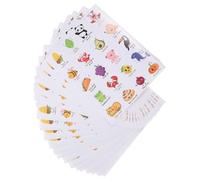 Parliky 20 feuilles Gommettes Récompense Garçon Fille Imperméables Autocollants Animaux et Fruits Adhésifs Amusants pour Bouteilles Eau et École de Stickers Motivants Anglais