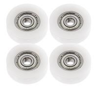 Parliky 4pièces Lot de Poulies Nylon à Rainure U Roulements Lisses pour Portes Coulissantes Galets Durables et Légers pour Meubles et Blanc