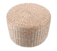 Parliky Coussin De Sol Rond en Paille Tressée Tabouret Fait Main pour Garçons Filles Yoga Intérieur Extérieur Design Rétro