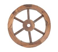 Parliky Décoration Murale en Bois Forme Roue de Chariot Vintage pour Salon et Jardin 25 Cm Diamètre Ornement Mural Stable et Suspendu en Bois Naturel