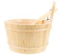 Parliky Ensemble de Seaux Décoratifs pour Sauna en Bois, Baril Beige | Seau à Pelle pour Sauna, Seau à Poignée, Outil de Bain, Usage Commercial, Style , Capacité Raisonnable