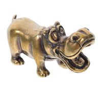 Parliky Figurine Hippopotame en Laiton Novelty, Ornement Créatif pour Décoration Artisanale et Collection à Usage Intérieur