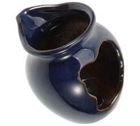 Parliky Fontaine de Cour en Pot Céramique Petite Taille A Bleu, Fontaine à Eau Décorative sans Pompe, Pot Cascade Écologique pour Jardin Intérieur et Extérieur Circulation d'eau