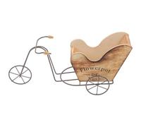 Parliky Jardinière Miniature en Métal de Vélo Vintage, Ornement Décoratif Unique pour Table ou Mantelpiece Rangement Pratique en Bois et Fer