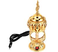 Parliky Porte-encens électrique en métal Vintage au Design Unique, brûleur d'arômes pour Festivals et Bureau, décoration d’Ambiance Zen, Tension AC220-240V
