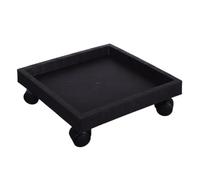 Parliky Rehausseurs de Pots à roulettes Carrés Noirs en Plastique Robustes | Soucoupe Carrée 40x40, Chariot à Plantes pour Jardin et Balcon, Support à Plantes à Roulettes pour Intérieur