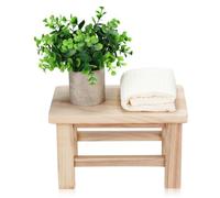 Parliky Repose-Pieds Rustique en Bois, Tabouret escabeau, Petit marchepied, Bords arrondis, Surface Lisse, Usage Polyvalent à Domicile pour Tous âges