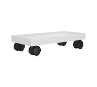 Parliky Socle à roulettes Rectangulaire en Plastique Blanc, Support Mobile avec Couvercle, Roues Omnidirectionnelles et Fonction Gain de Place pour Cuisine et Salon