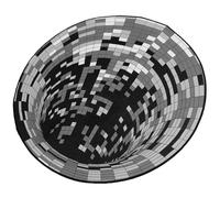 Parliky Tapis de Sol 3D Rond en Polyester, Effet Illusion Visuelle | Décor Rétro, Entretien Facile, pour Chambre D’appartement, Hôtel, Sol Stratifié ou Carrelé