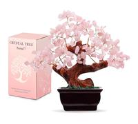 Parma77 Arbre à Richesse Feng Shui en Cristal de Quartz Rose Naturel, Arbre en Cristal de guérison, bonsaï, décoration d’intérieur pour Chance et Richesse, Cadeaux pour Femme