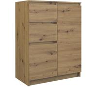 PARME - Commode contemporaine chambre/salon/bureau 97x70x40 cm - Buffet Meuble d'éntrée 2 portes & 2 triroirs - Design moderne