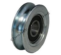 Parnells - 1 Roue de Porte Coulissante 60 mm - Largeur 17 mm, 100 kg, Roulement à Billes 6202rs avec Boulon et Écrous M10x55 - Roulette en Acier à Rainure Ronde en Forme de RU