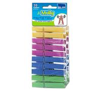 Parodi&Parodi 20 Pinces à Linge en Plastique coloré résistant, Pinces pour Le Linge, Pinces à Linge, Lot de 20 pièces pour en Plastique Rigide coloré avec Ressort antirouille, Art. 361