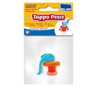 PARODI & PARODI - Bouchons de Bouteilles de vin hermétique en Forme de Poisson, 1 Bouchon en Silicone avec goupille en Laiton pour Contact Alimentaire, Bouchon Bouteille de vin, bière, Huile,