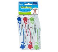 PARODI & PARODI - Set avec 6 Pinces avec Caoutchouc antidérapant Fantasy, Lot de 6 Pinces à Linge, Pinces à Patte autocollante Pack, Pinces à Patte autocollante enveloppe avec Ressort antirouille
