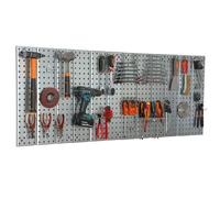 Paroi à outils 155x72cm Système de stockage en métal avec supports d'outils Crochets à outils Planche perforée Atelier Garage Planche enfichable Outils électriques Paroi perforée Étagère enfichable fo