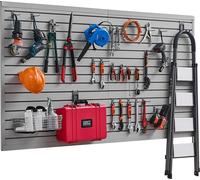 Paroi à outils VEVOR 1225x2450x20 mm, paroi à lamelles en PVC pour garage avec accessoires, chaque planche pèse 136 kg, convient pour le stockage et la présentation