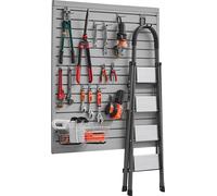 Paroi à outils VEVOR 1230 x 1235 x 20 mm, panneaux de revêtement de garage en PVC, organisateur mural gris, 136 kg par panneau, convient pour le stockage et la présentation