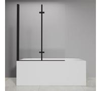 Paroi de baignoire à 2 panneaux pivotants - HOME GENERATION - Maggy noir - 100 x 140 cm