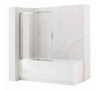 Paroi De Baignoire Rea Dario 100, Chromé, Verre, 0,6X100X140Cm