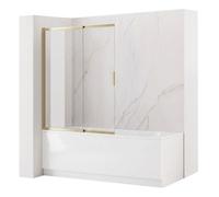 Paroi De Baignoire Rea Dario 100, Or Brossé, Verre, 0,6X100X140Cm