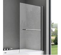 Paroi de baignoire rectangulaire 90x140cm Sogood Cortona1121 pare baignoire 1 volet pivotant en verre de sécurité transparent 6mm