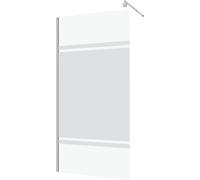 Paroi de Douche 100x200cm - Bande Miroir - Barre de Fixation Extensible et Profil Chrome