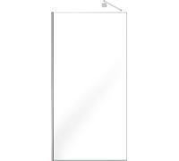 Paroi de Douche 100x200cm Verre Transparent - Barre de Fixation Extensible et Profil Chrome