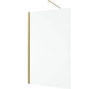 Paroi de Douche 120x200cm Verre Transparent - Barre de Fixation Extensible et Profil Or Brossé