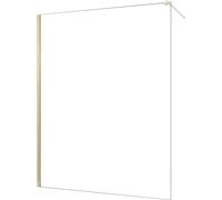 Paroi de Douche 160x200cm Verre Transparent - Barre de Fixation Extensible et Profil Or Brossé