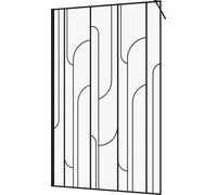 Paroi de douche à l'italienne 120x195cm Sérigraphie Art Déco Arrondie - Noir Mat - GATSBY