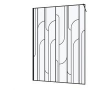 Paroi de douche à l'italienne 140x195cm Sérigraphie Art Déco Arrondie - Noir Mat - GATSBY