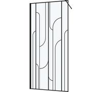 Paroi de douche à l'italienne 90x195cm Sérigraphie Art Déco Arrondie - Noir Mat - GATSBY