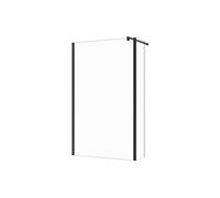 Vente-unique - Paroi de douche à l'italienne avec volet pivotant - Noir mat - Verre 6 mm - (120 + 40) x 200 cm - DAREN