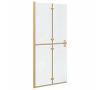 Paroi de Douche à l'Italienne Doré 90 x 6.5 x 190 cm Pliable | Aluminium et verre trempé, design pliable, gain de place, salle de bains intérieure, entretien facile
