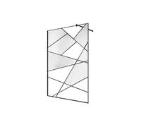 Vente-unique - Paroi de douche à l'italienne sérigraphiée - Noir mat - 140 x 200 cm - TRISEO