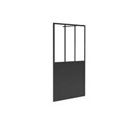 Paroi de douche à l'italienne style atelier - Noir mat - 140 x 200 cm - URBANIK