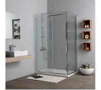 CABINE DE DOUCHE AVEC PORTE NICHE 120 CM + PORTE FIXE 70 EN VERRE TRANSPARENT NEW GIADA