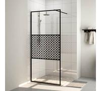 vidaXL Paroi de douche pour passage piétonnier – Verre ESG transparent 90x195 cm Noir