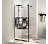 vidaXL Paroi de douche pour passage piétonnier – Verre ESG transparent 90x195 cm Noir