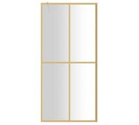 vidaXL Paroi de douche pour passage piétonnier Verre ESG clair doré 90x195 cm