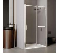 Paroi de douche coulissante deux élements EQUI 2MS - Profilé Argent poli - Verre clair déperlant ETC - 1200x2000