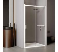 Paroi de douche coulissante deux élements EQUI 2MS - Profilé Blanc - Verre clair déperlant ETC - 1500x2000