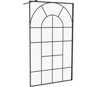 Paroi de douche Déco 120x195cm Verre 5mm Sérigraphié - Barre de fixation Noir Mat