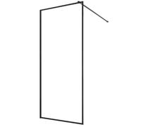 VEVOR Paroi de Douche Fixe 86,4 x 187 cm, Pare Douche Encadré, Écran pour Salle de Bain Maison, en Verre Trempé Transparent de 8 mm d'Épaisseur, avec Joint d'Étanchéité Inférieur et Quincaillerie