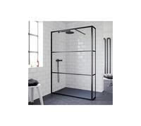 Riho Grid cabine de douche 120x30 cm noir mat/verre à motif G004039121