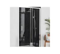Jacob Delafon Porte de Douche Coulissante L'Ingénieuse 140 cm, Chrome | Montage "cliquer et bloquer" sans outils. Joint magnétique étanche
