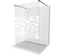 Mexen Kioto paroi de douche autoportante 110 x 200 cm, motif blanc 8 mm, noir - 800-110-002-70-85 14179 5907709134669