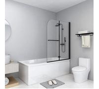 vidaXL Cabine de douche pliante 2 panneaux ESG 95 x 140 cm Noir